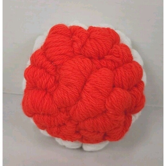 Vintage Handmade Crochet Winking Santa Claus Christmas Ornament Face - Picture 2 of 4